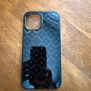 Kate Spade Incipio IPhone 12 Mini 5.4” Black Floral Sparkle Phone Case